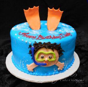 Snorkel Pool Swimmer Children's Birthday Cakes Santa Clarita