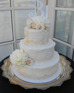 Basic Wedding Cakes Santa Clarita Flower Topped