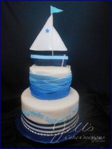 Sailor Boat Boys Baby Celebration Cake Santa Clarita