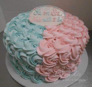 rosette ombre Gender Reveal Baby Celebration Cake Santa Clarita