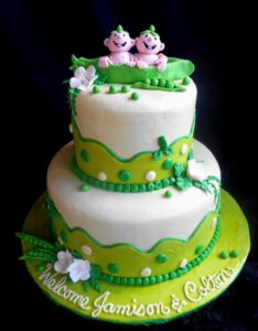 Two Peas in a Pod Twins Baby Celebration Cake Santa Clarita