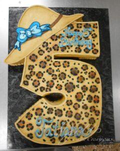 Cheetah Print 5th Children's Birthday Cakes Santa Clarita