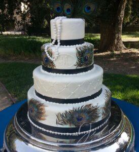 Custom Wedding Cakes Santa Clarita Peacock Feathers