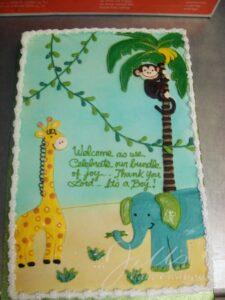 Animals Tree Baby Celebration Cake Santa Clarita