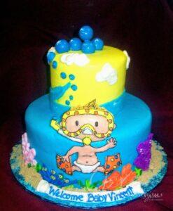 Baby Snorkel Ocean Baby Celebration Cake Santa Clarita