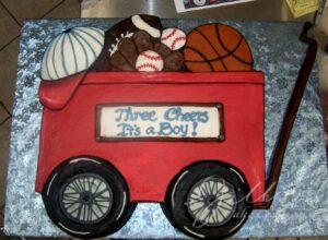 Sports Wagon Baby Celebration Cake Santa Clarita