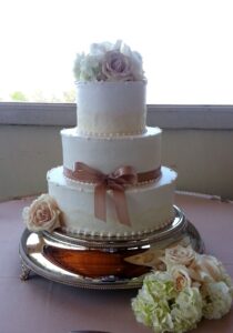 Basic Wedding Cakes Santa Clarita Flowers and Ribbons Tier