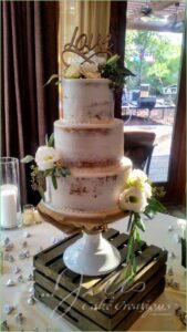 Basic Wedding Cakes Santa Clarita Almost Naked Flowers and Leaves