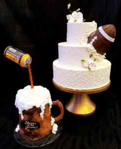 Custom Wedding Cakes Santa Clarita Football and Beer Cake