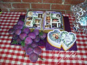 Book and Grape Themed Anniversary Cake Santa Clarita