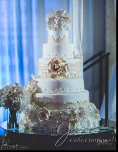 Custom Wedding Cakes Santa Clarita Flowers and Bows