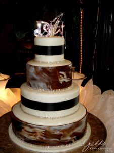 Custom Wedding Cakes Santa Clarita Marbled Chocolate Gems and Bling