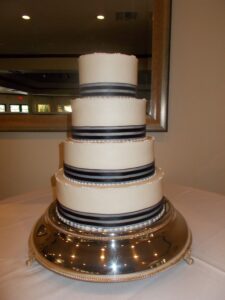 Basic Wedding Cakes Santa Clarita Ribbon Wrapped