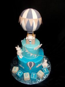 Polar Bear Hot Air Balloon Baby Celebration Cake Santa Clarita