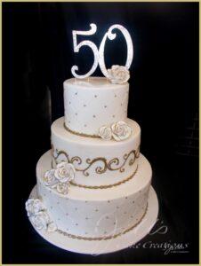 Flower 50th Anniversary Cake Santa Clarita