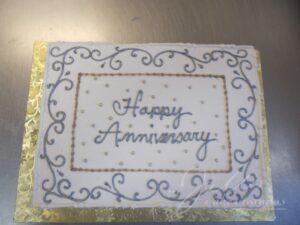 Shiny Silver and Gold Anniversary Cake Santa Clarita