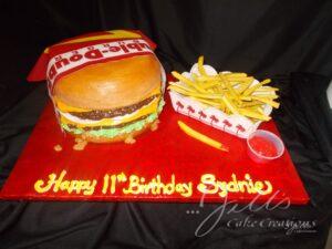 In n Out Burger and Fries Cake Adult and Teen Birthday Cakes