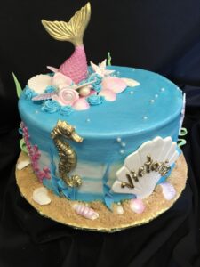 Mermaid Ocean Seahorse Children's Birthday Cakes Santa Clarita