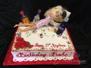 Drunk Barbie 21st Birthday Shots Cake Adult and Teen Birthday Cakes