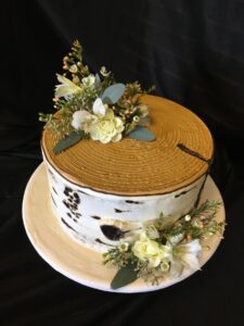 Birch and Flowers Classic Cake