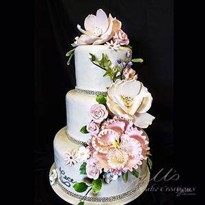 Custom Wedding Cakes Santa Clarita Flower Wrapped