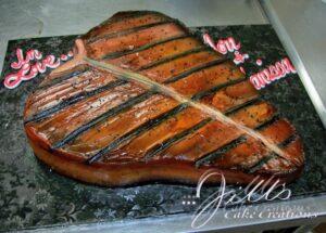 Steak engagement cake