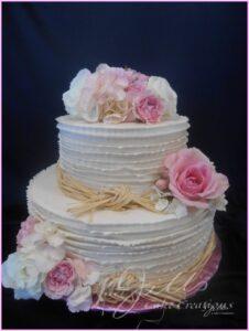 Flower and Twill Anniversary Cake Santa Clarita