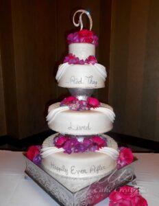 Custom Wedding Cakes Santa Clarita Tiered Silver Flowers