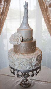 Custom Wedding Cakes Santa Clarita Flowers and Merged Toppers